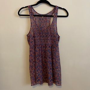 See through floral tank